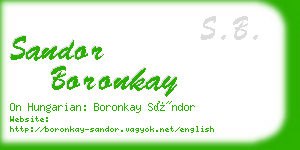 sandor boronkay business card